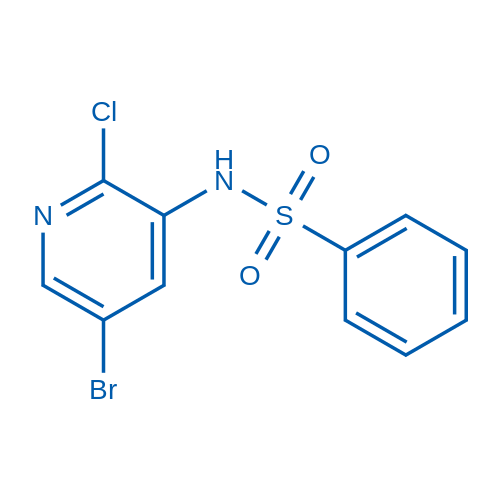 N-(5-溴-2-氯吡啶-3-基)苯磺酰胺 结构式
