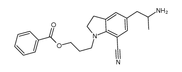 5-(2-氨基丙基)-1-[3-(苯甲酰氧基)丙基]-2,3-二氢-1H-吲哚-7-甲腈 结构式