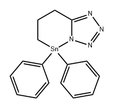 5,6,7,8-四氢-5,5-二苯基四氮唑并[5,1-f][1,2]氮杂锡杂环己烯 结构式