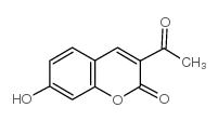 3-乙酰基-7-羟基-苯并吡喃-2-酮 结构式