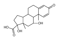 (11BETA,17ALPHA)-11,17-二羟基-3-氧代雄甾-1,4-二烯-17-羧酸 结构式
