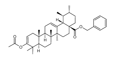 Ursa-2,12-dien-28-oic acid, 3-(acetyloxy)-, phenylmethyl ester (9CI) 结构式