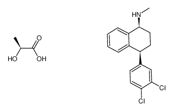 Propanoic acid, 2-hydroxy-, (2S)-, compd. with (1S,4S)-4-(3,4-dichlorophenyl)-1,2,3,4-tetrahydro-N-methyl-1-naphthalenamine (1:1) (9CI) 结构式
