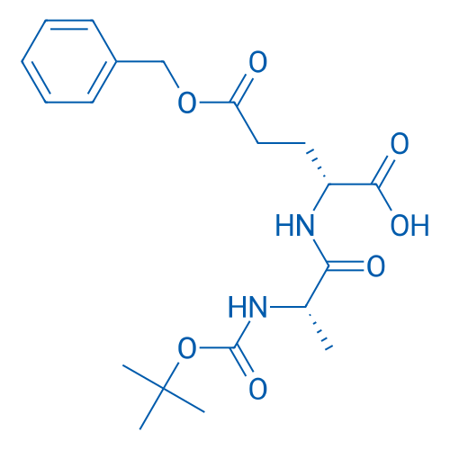 N-[N-[叔丁氧羰基]-L-丙氨酰基]-D-谷氨酸 5-苄基酯 结构式