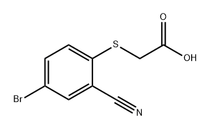 2-[(4-溴-2-氰基苯基)硫代]乙酸 结构式