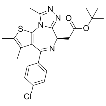 (R)-(-)2-(4-(4-氯苯基)-2,3,9-三甲基-6H-噻吩并[3,2-F][1,2,4]三唑并[4,3-A][1,4]二氮杂环庚烷-6-基)乙酸叔丁酯 结构式