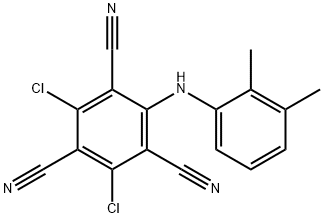 4,6-二氯-2-(2,3-二甲基苯胺基)苯-1,3,5-三甲腈 结构式