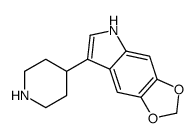 7-(4-哌啶基)-5H-1,3-二氧杂环戊并[4,5-f]吲哚 结构式