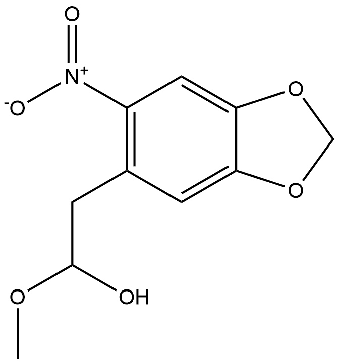 α-甲氧基-6-硝基-1,3-苯并二氧杂环戊烯-5-乙醇 结构式
