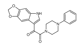 1-(5H-1,3-二氧杂环戊并[4,5-f]吲哚-7-基)-2-(4-苯基-1-哌嗪基)乙烷-1,2-二酮 结构式