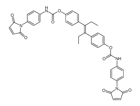 Carbamic acid, [4-(2,5-dihydro-2,5-dioxo-1H-pyrrol-1-yl)phenyl]-, [(1E)-1,2-diethyl-1,2-ethenediyl]di-4,1-phenylene ester (9CI) 结构式