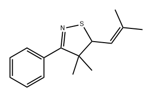 4,5-二氢-4,4-二甲基-5-(2-甲基-1-丙烯-1-基)-3-苯基异噻唑 结构式