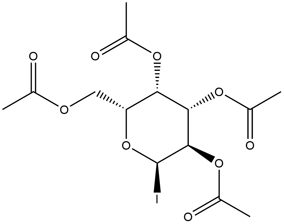 2,3,4,6-四乙酰基-α-D-吡喃半乳糖基碘 结构式