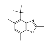 4-叔丁基-2,5,7-三甲基苯并恶唑 结构式