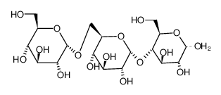 O-α-D-吡喃葡萄糖基-(1→6)-O-α-D-吡喃葡萄糖基-(1→4)-α-D-吡喃葡萄糖 结构式