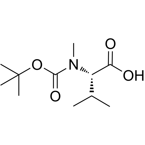 Boc-N-甲基-L-缬氨酸 结构式