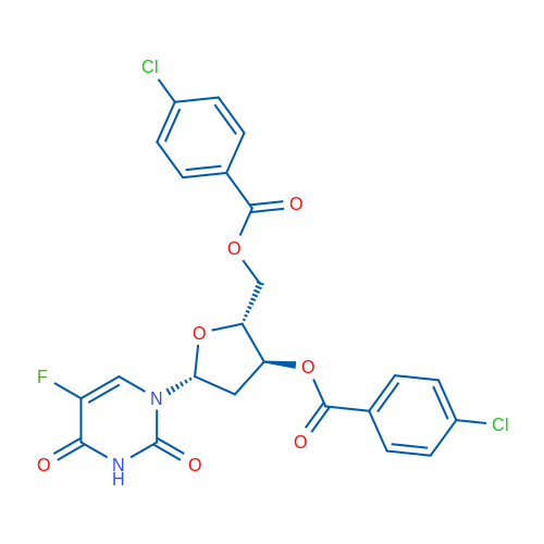 3,5-二-O-对氯苯甲酰氟尿苷 结构式