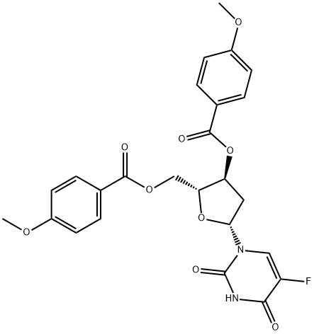 Uridine, 2'-deoxy-5-fluoro-, 3',5'-bis(4-methoxybenzoate) 结构式