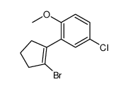 Benzene, 2-(2-bromo-1-cyclopenten-1-yl)-4-chloro-1-methoxy- 结构式