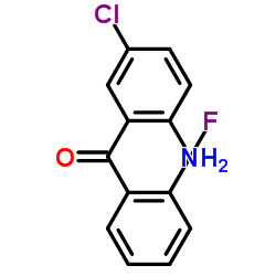 2-氨基-5-氯-2'-氟二苯甲酮 结构式