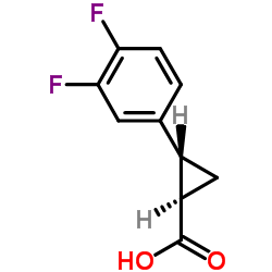 (1R,2S)-rel-2-(3,4-二氟苯基)环丙基甲酸 结构式