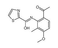 2-Thiazolecarboxamide, N-(6-acetyl-3-methoxy-2-methylphenyl)- 结构式