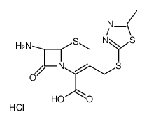 (6R-反式)-7-氨基-3-[[(5-甲基-1,3,4-噻二唑-2-基)硫代]甲基]-8-氧代-5-硫杂-1-氮杂双环[4.2.0]辛-2-烯-2-羧酸单盐酸盐 结构式
