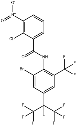 N-[2-溴-4-[1,2,2,2-四氟-1-(三氟甲基)乙基]-6-(三氟甲基)苯基]-2-氯-3-硝基苯甲酰胺 结构式