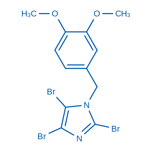 2,4,5-三溴-1-(3,4-二甲氧基苄基)-1H-咪唑 结构式