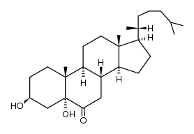 Cholestan-6-one, 3,5-dihydroxy-, (3α,5α)- (9CI) 结构式