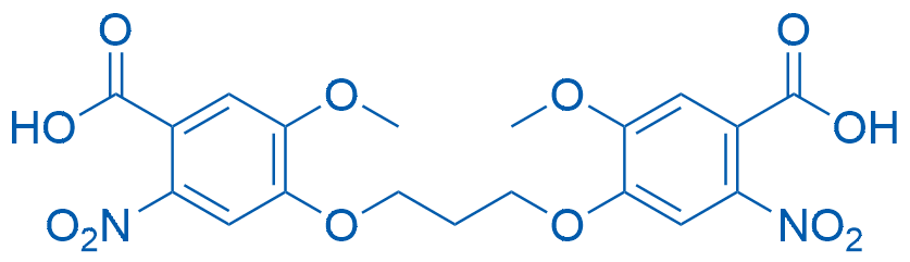 4,4'-(丙烷-1,3-二基双(氧基))双(5-甲氧基-2-硝基苯甲酸) 结构式
