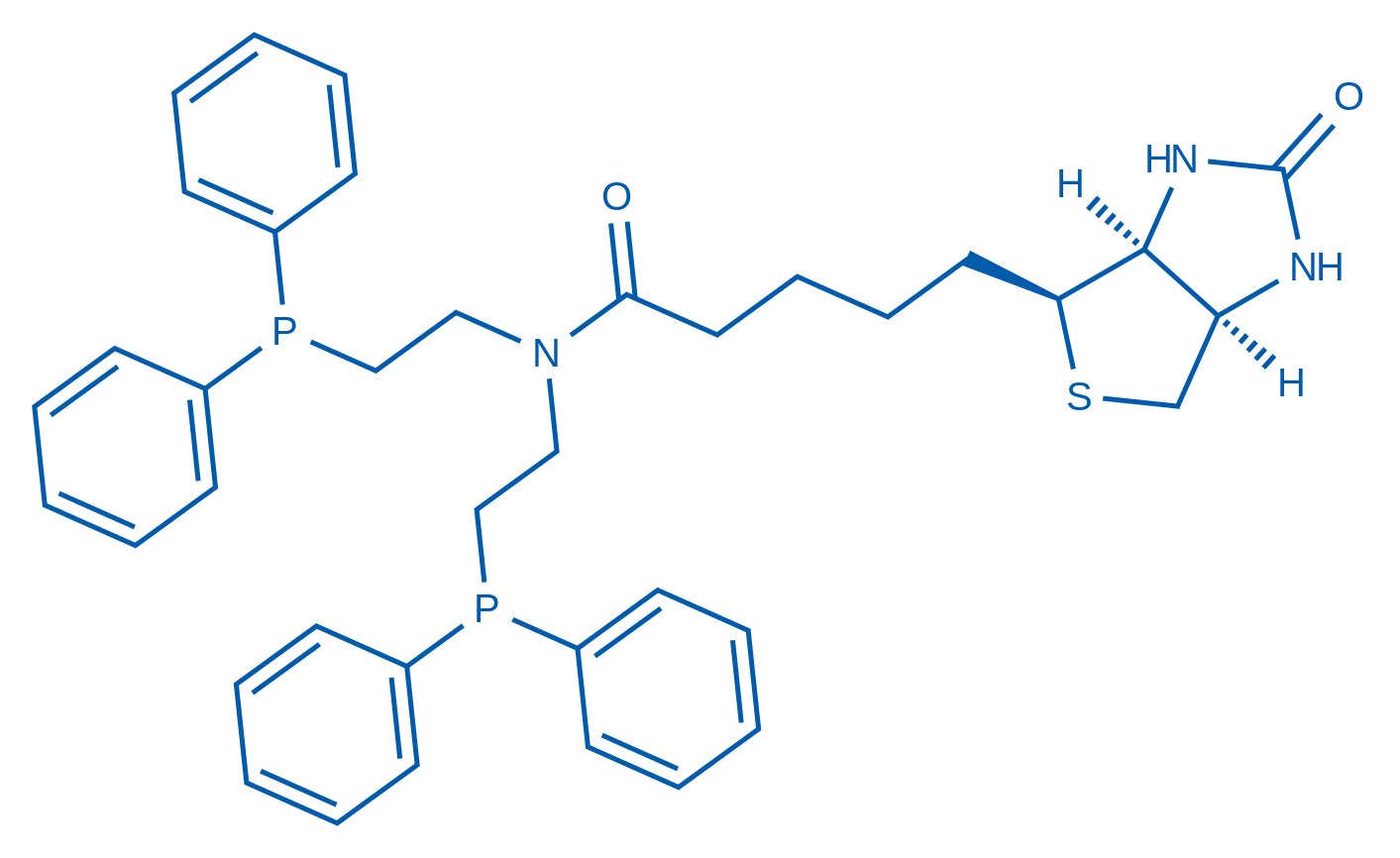 N,N-双(2-(二苯基膦基)乙基)-5-((3aS,4S,6aR)-2-氧代六氢-1H-噻吩并[3,4-d]咪唑-4-基)戊酰胺 结构式