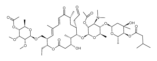 泰乐菌素 2A,4C-二乙酸酯 4B-(3-甲基丁酸酯) 结构式