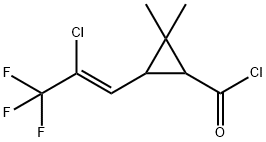 3-[(1Z)-2-氯-3,3,3-三氟-1-丙烯-1-基]-2,2-二甲基环丙烷甲酰氯 结构式