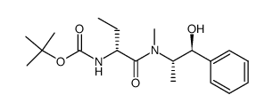 Carbamic acid, [(1R)-1-[[[(1S,2S)-2-hydroxy-1-methyl-2-phenylethyl]methylamino]carbonyl]propyl]-, 1,1-dimethylethyl ester (9CI) 结构式