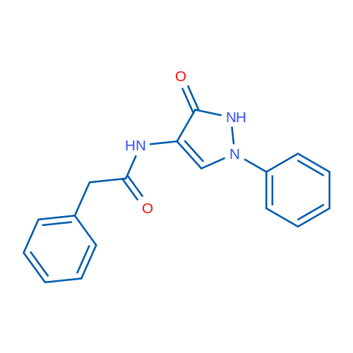 2-苯基-4-苯基乙酰氨-3-吡唑烷-5酮 结构式