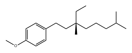 (R)-1-(3-乙基-3,7-二甲基辛基)-4-甲氧基苯 结构式