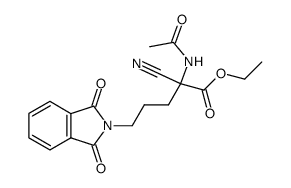 α-乙酰氨基-α-氰基-1,3-二氢-1,3-二氧代-2H-异吲哚-2-戊酸乙酯 结构式