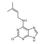 9H-Purin-6-amine, 2-chloro-N-(3-methyl-2-buten-1-yl)- 结构式