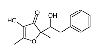 3(2H)-Furanone, 4-hydroxy-2-(1-hydroxy-2-phenylethyl)-2,5-dimethyl- 结构式