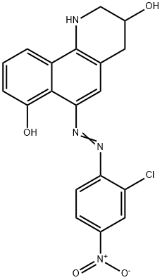 6-[(2-氯-4-硝基苯基)偶氮]-1,2,3,4-四氢苯并[h]喹啉-3,7-二醇 结构式