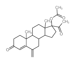6-亚甲基孕甾-4-烯-17α-醇-3,20-二酮-17-醋酸酯 结构式