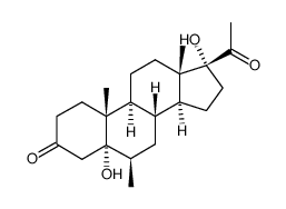 5α,6β-5,17-二羟基-6甲基孕甾烷-3,20-二酮 结构式