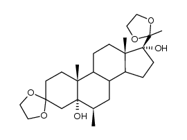 5α-Pregnane-3,20-dione, 5,17-dihydroxy-6β-methyl-, cyclic bis(ethylene acetal) (6CI,7CI,8CI) 结构式