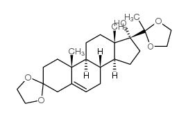 17-hydroxypregn-5-ene-3,20-dione cyclic bis(ethylene acetal) 结构式