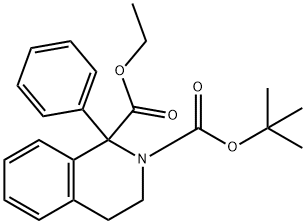 3,4-二氢-1-苯基-1,2(1H)-异喹啉二羧酸 2-叔丁基 1-乙基酯 结构式