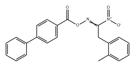 2-(2-甲基苯基)-1-硝基乙酮-O-([1,1'-联苯]-4-基羰基)肟 结构式