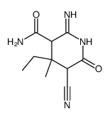 Nipecotamide, 5-cyano-4-ethyl-2-imino-6-keto-4-methyl- (1CI) 结构式