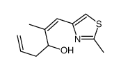 (1E)-2-甲基-1-(2-甲基-4-噻唑基)-1,5-己二烯-3-醇 结构式