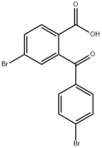 4-溴-2-(4-溴苯甲酰基)苯甲酸 结构式